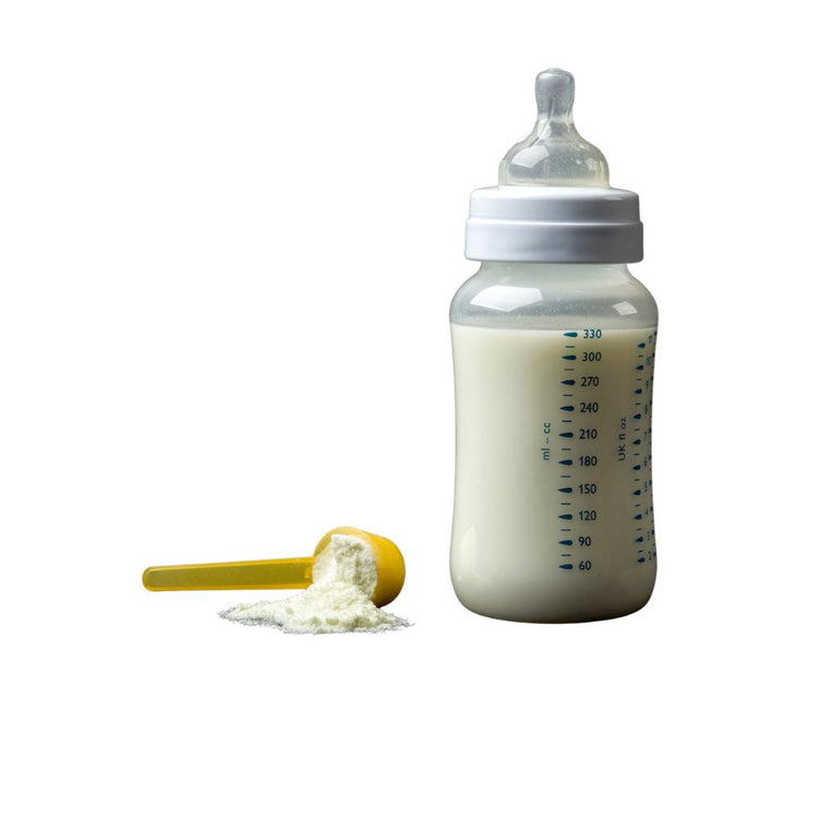 Baby formula and bottle filled