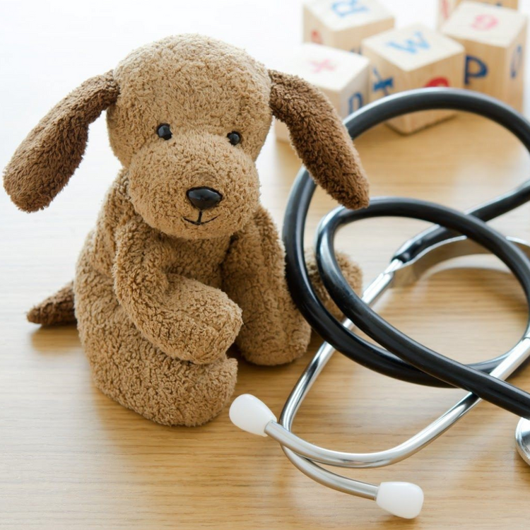 Teddy Bear next to stethescope