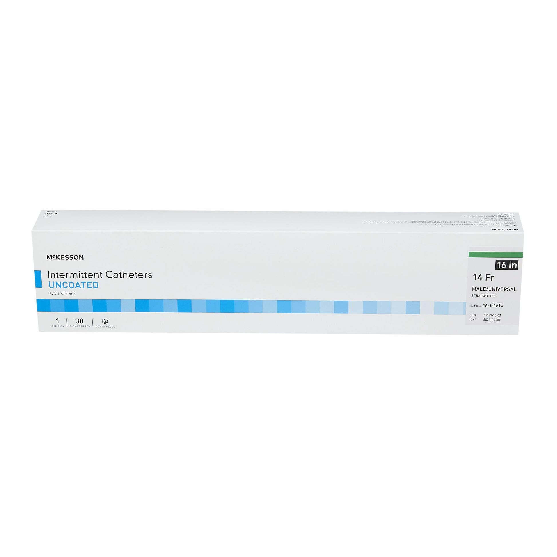 Box of Mikesson intermittent catheters on a white background