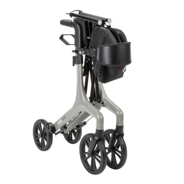 Rollator with four wheels on a white background