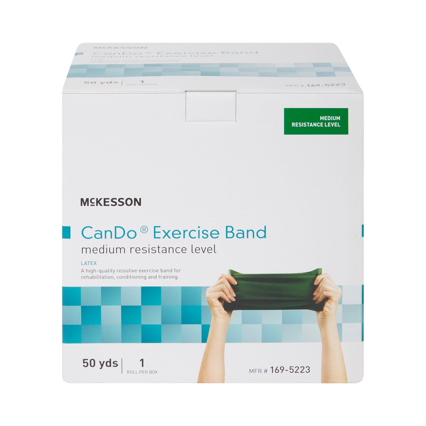 Box of CanDo Exercise Band with McKesson branding on a white background