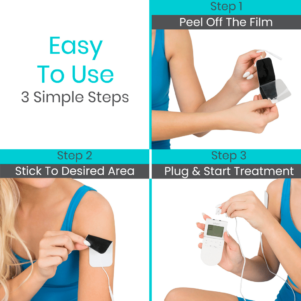 Step-by-step guide on using a medical device with text indicating 'Easy To Use' and '3 Simple Steps'.