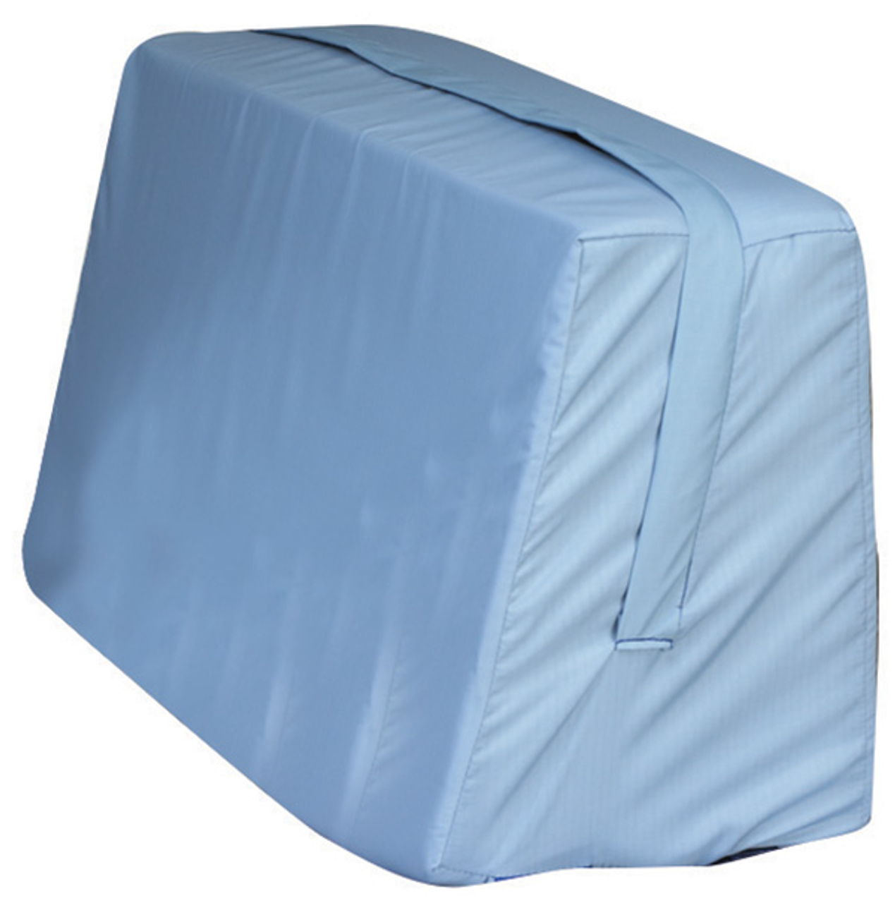 Light blue cover on a rectangular object against a white background