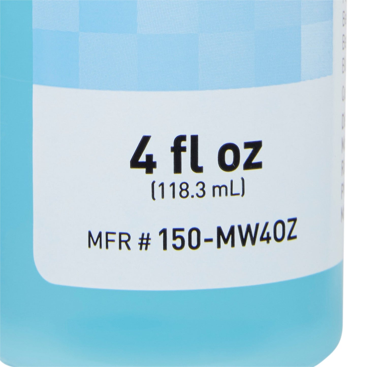 Label on a container with measurement details and product code.