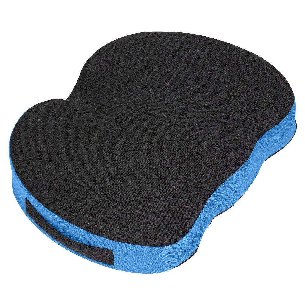 Black and blue cushion on a white background