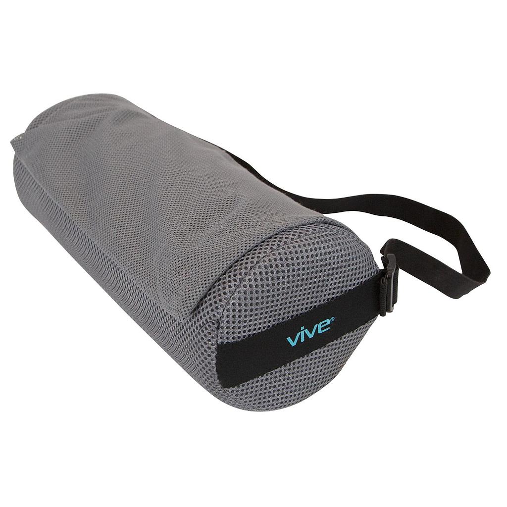 Gray mesh roller with black strap and 'Vive' branding on a white background