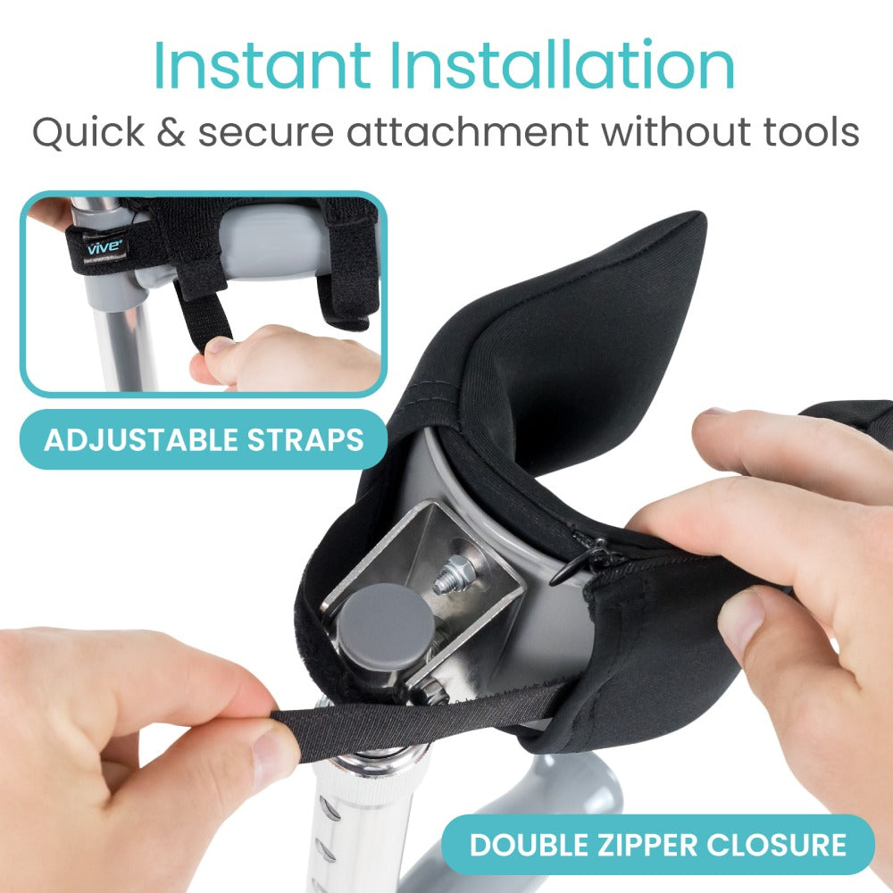 Product with adjustable straps and double zipper closure being demonstrated on a white background.