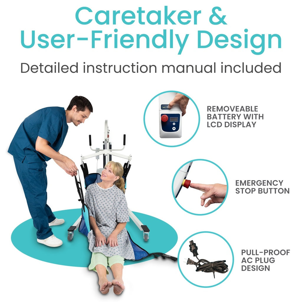 Vive Electric Patient Lift with Sling is caregiver friendly