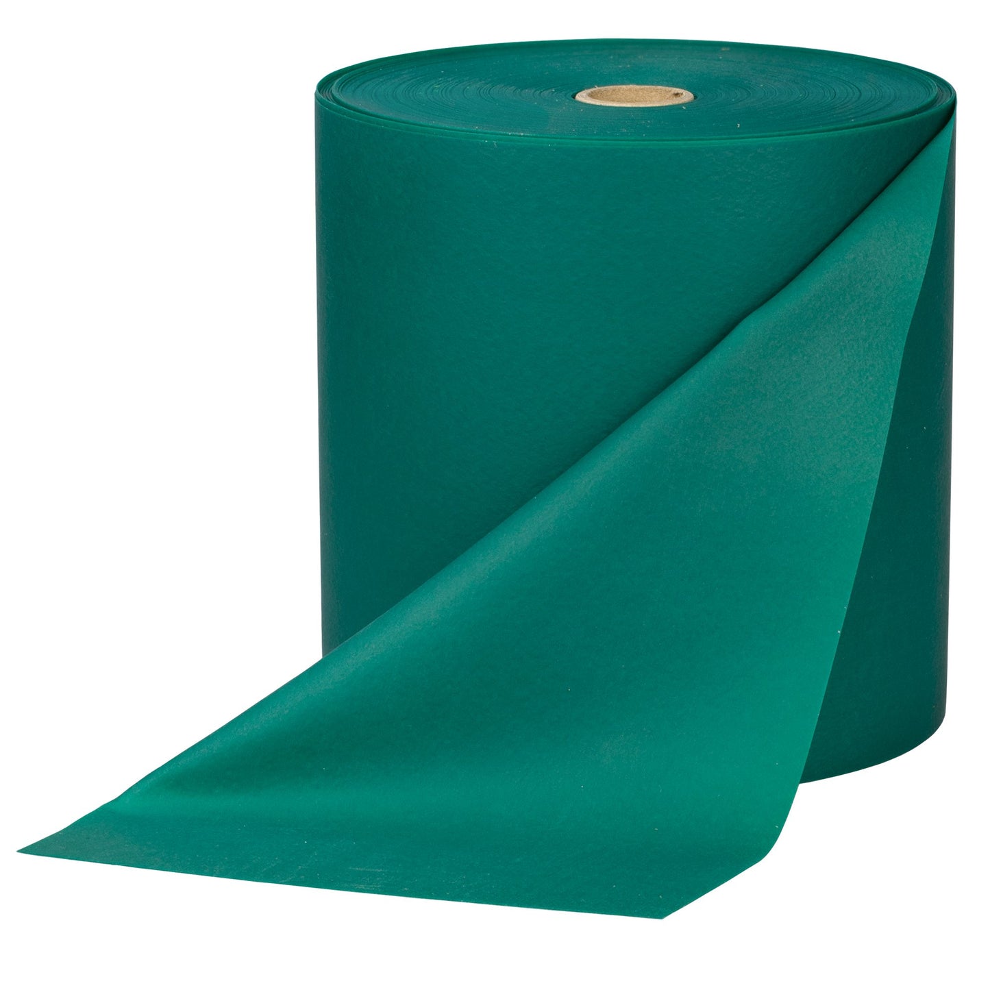 Roll of green paper on a white background