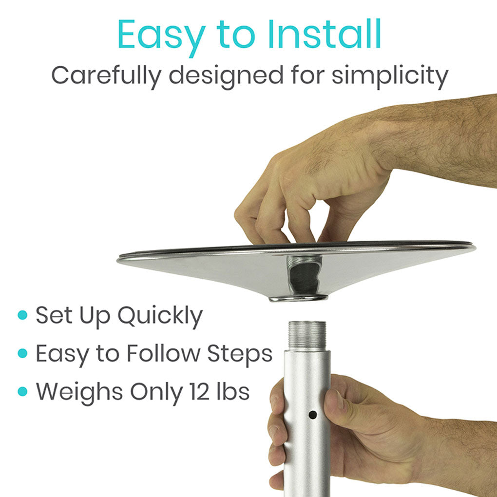 Vive Floor to Ceiling Grab Bar is easy to install
