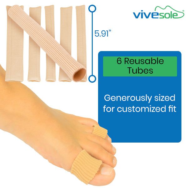 Reusable foot tube with a foot model and Vivesole branding