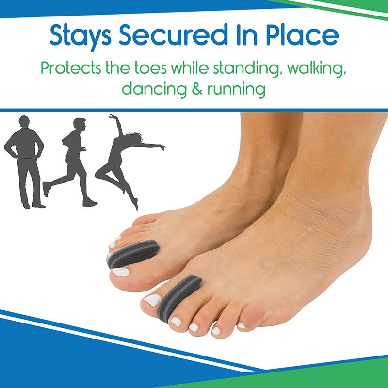 Toe separators with text on a white background