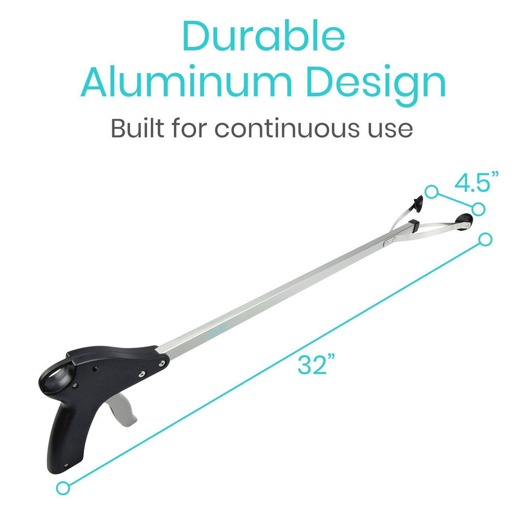 Garden tool with measurements labeled on a white background