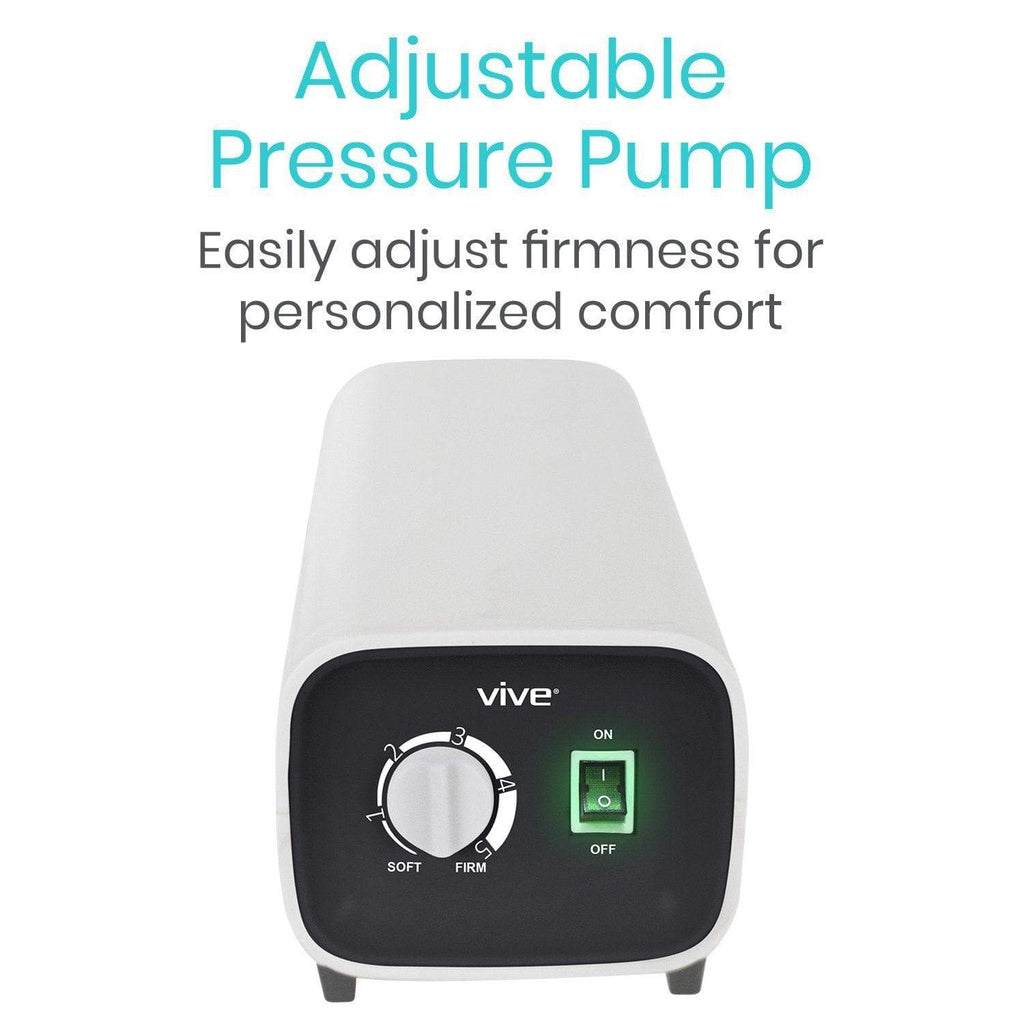 Vive adjustable pressure pump with control settings on a white background