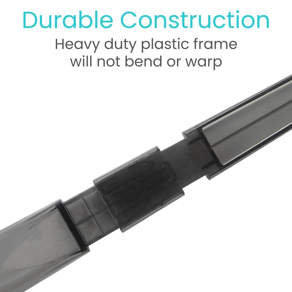 Heavy-duty plastic frame with text indicating durability on a white background