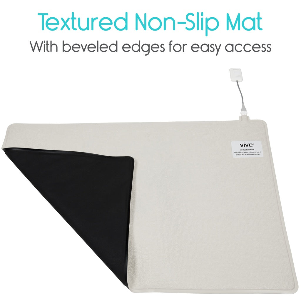 Textured non-slip mat with beveled edges for easy access, featuring a Vive brand label.