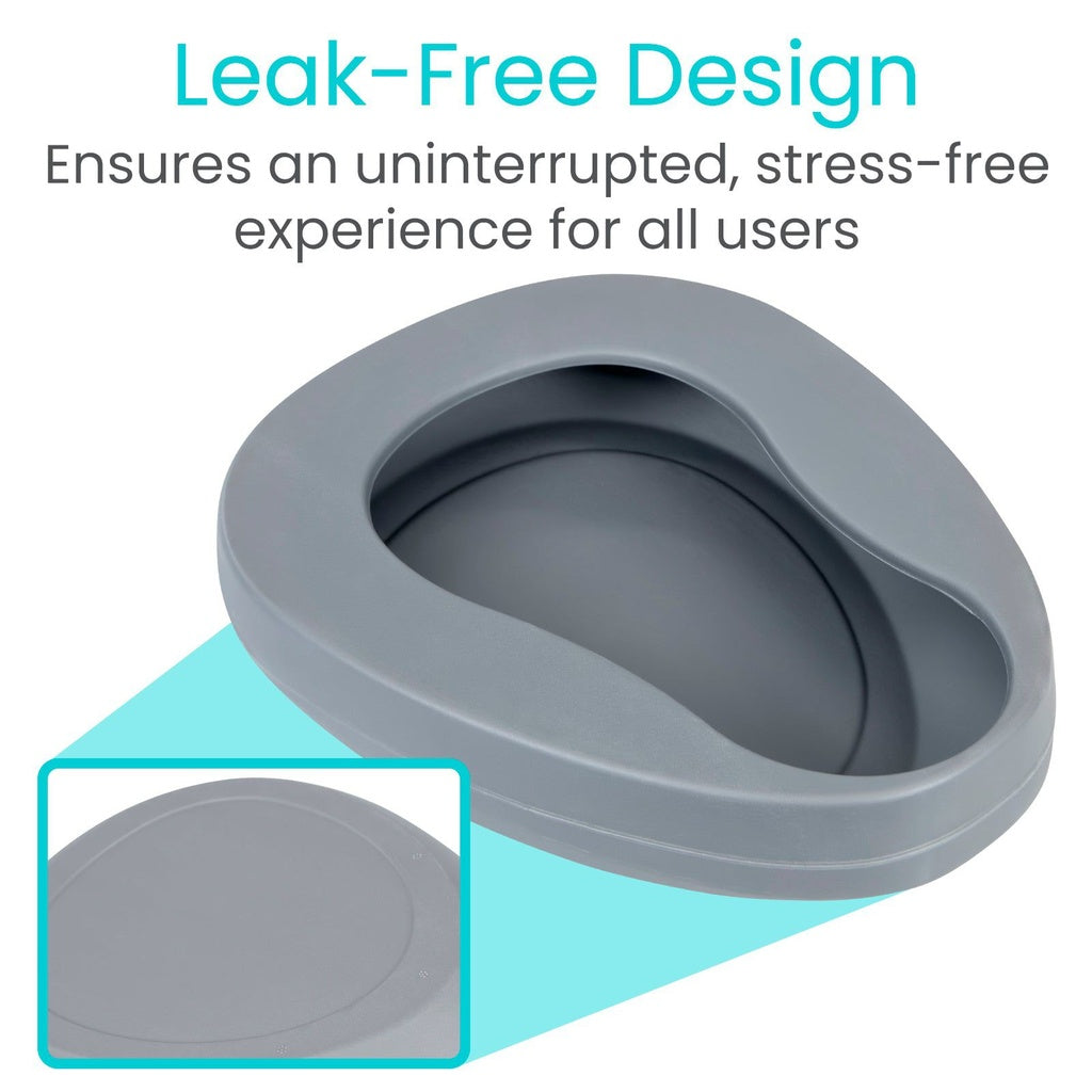 Gray silicone mat with 'Leak-Free Design' text on a white background