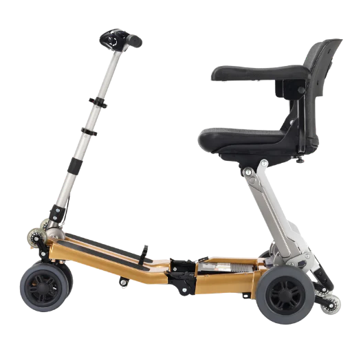 Children's scooter with a seat on a white background