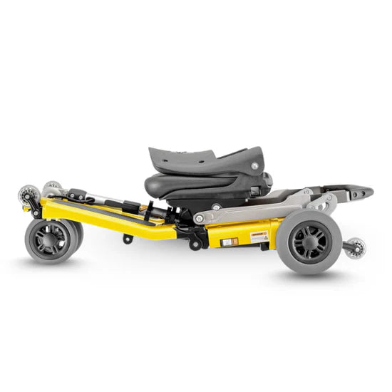 Yellow and black lawn mower deck on a white background