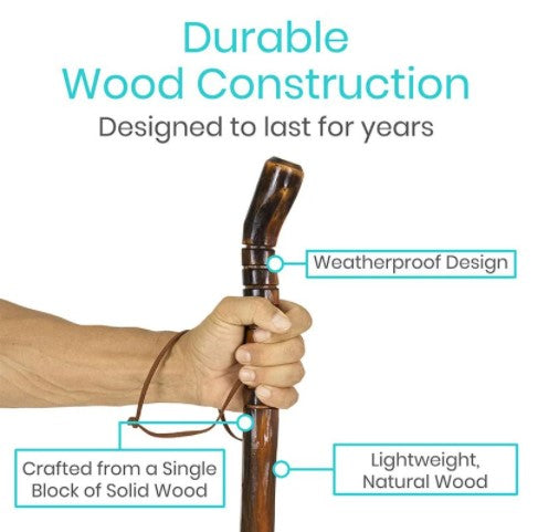 Vive Wooden Walking Stick (2 Pack)