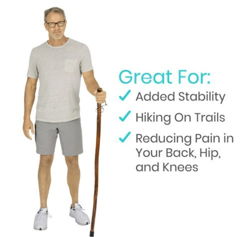 Vive Wooden Walking Stick (2 Pack)