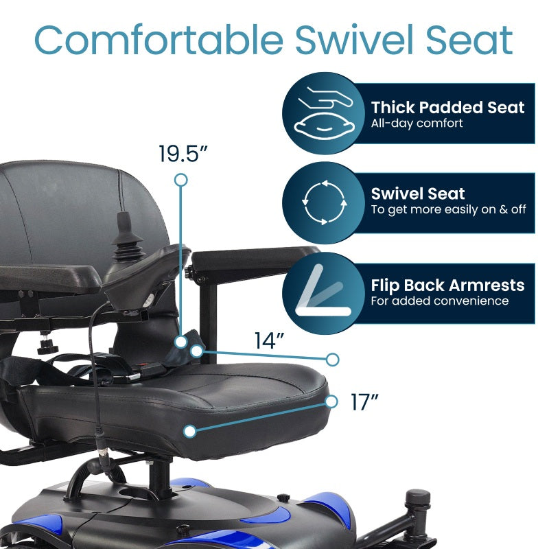 Ergonomic chair with features highlighted on a white background