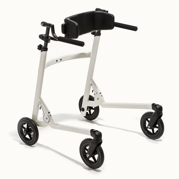 White walker with black wheels and handlebar on a white background