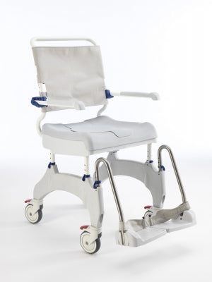 Medical shower chair with wheels on a white background