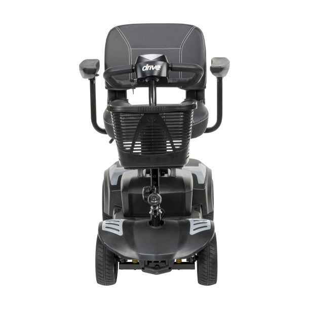 Gray mobility scooter with 'Drive' branding on a white background