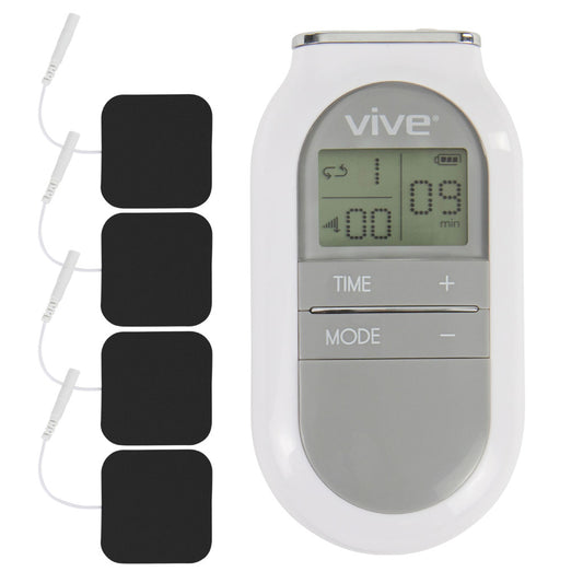 Vive digital electronic device with black pads on a white background