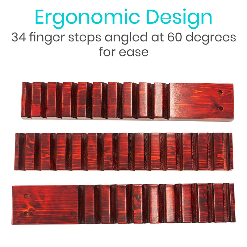 Wooden fingerboard with ergonomic design on a white background