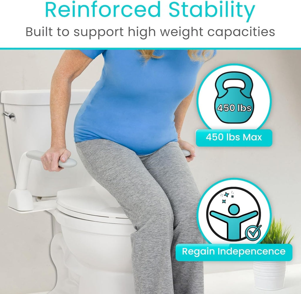 Rise Up Toilet Rail holds up to 450 LBS