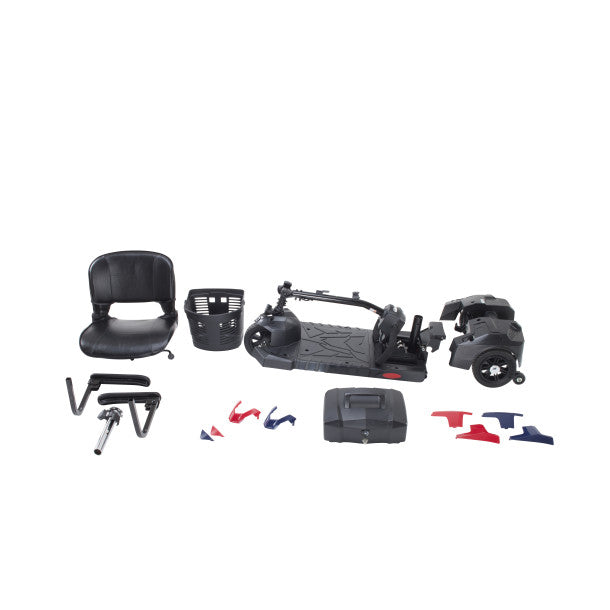 Boat seat and related components on a white background
