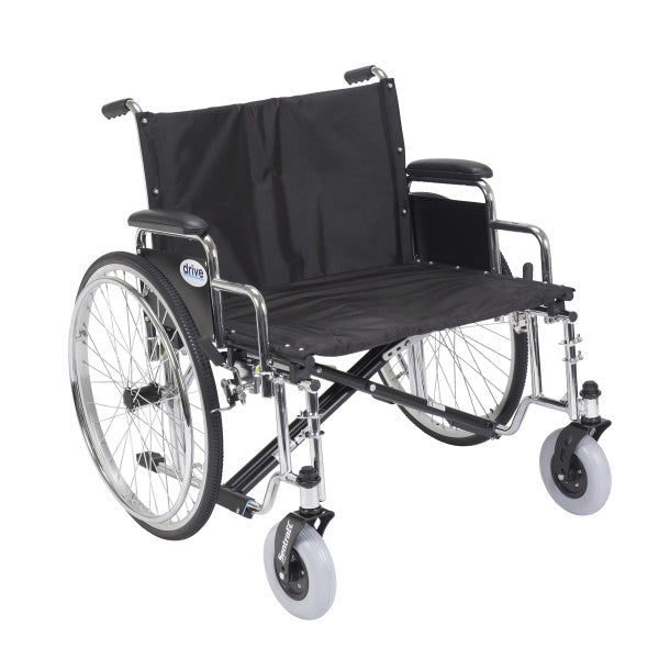Black manual wheelchair with a visible brand logo on a white background