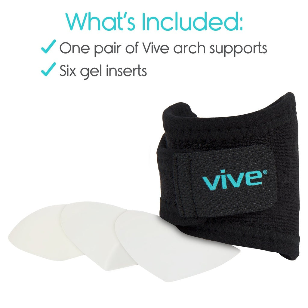 Vive arch support with six gel inserts on a white background