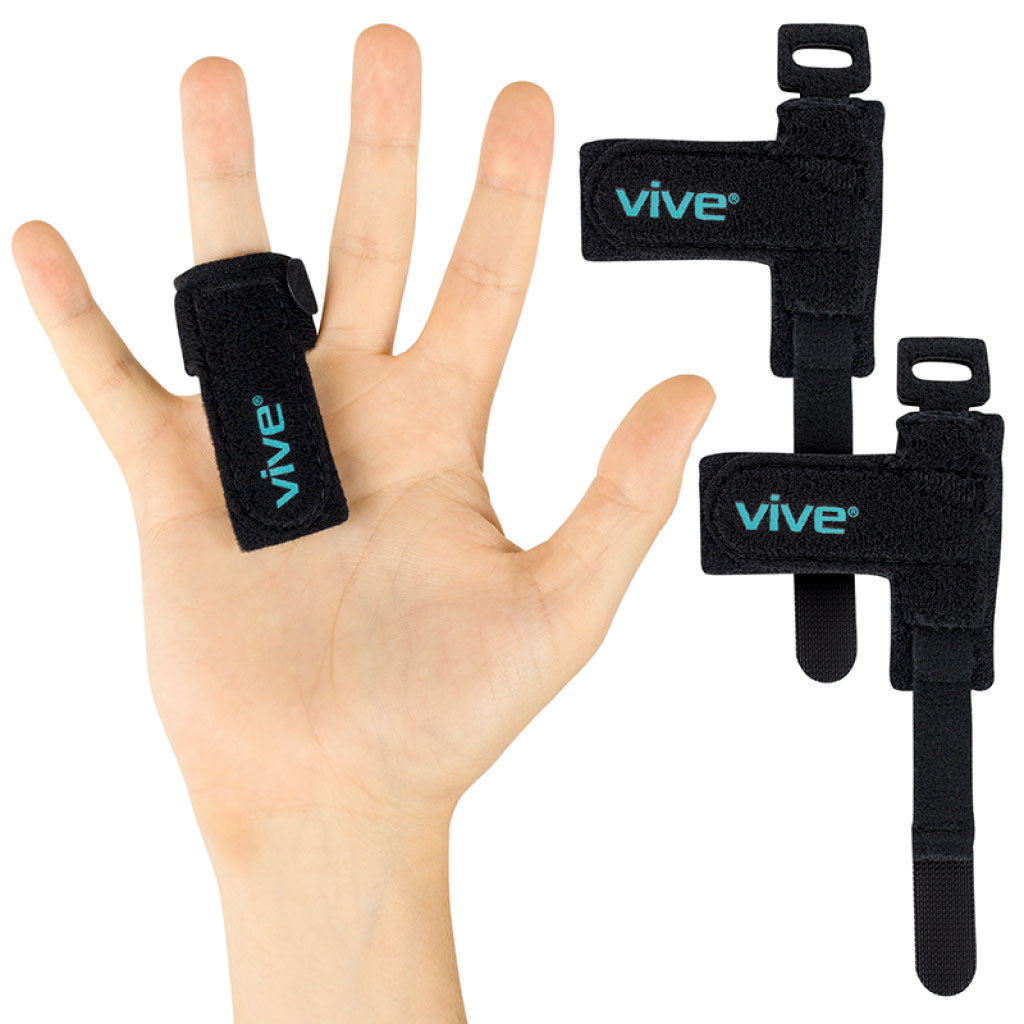 Black Vive wrist support straps on a hand with additional straps displayed above.