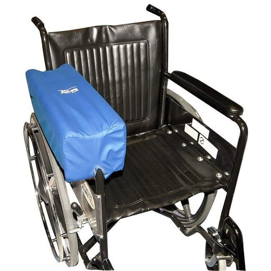 Wheelchair with a blue cover on a white background