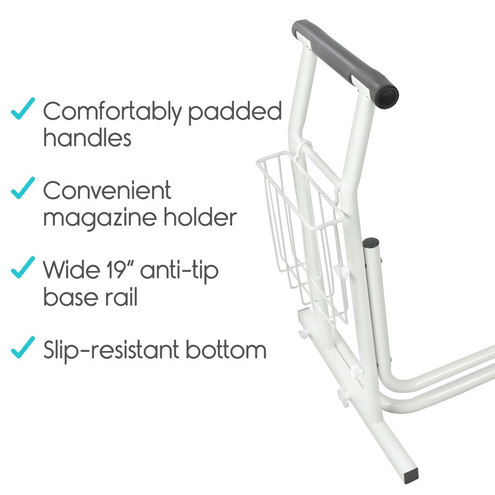 Vive Stand-Alone Toilet Safety Rail – 2 Pack has padded handles