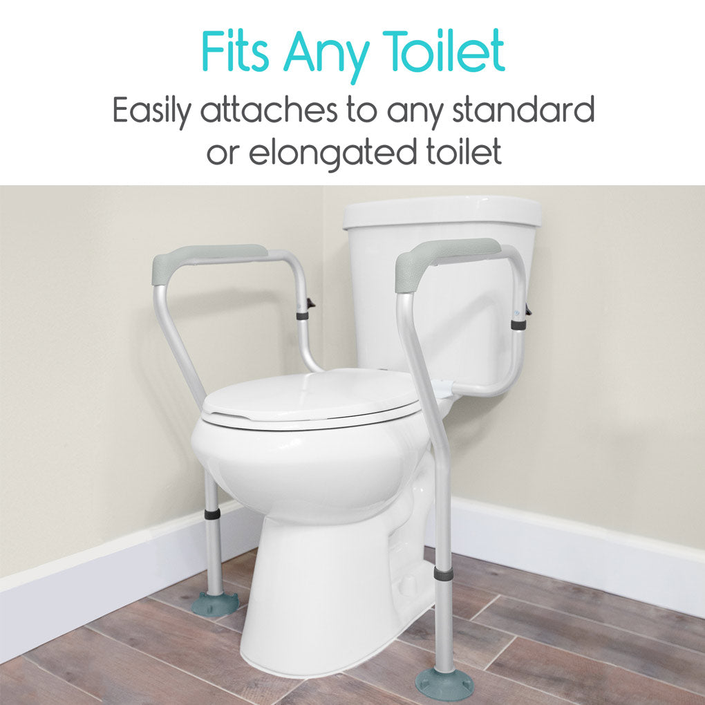 Vive Adjustable Toilet Safety Rail – 2 Pack fits any toilets