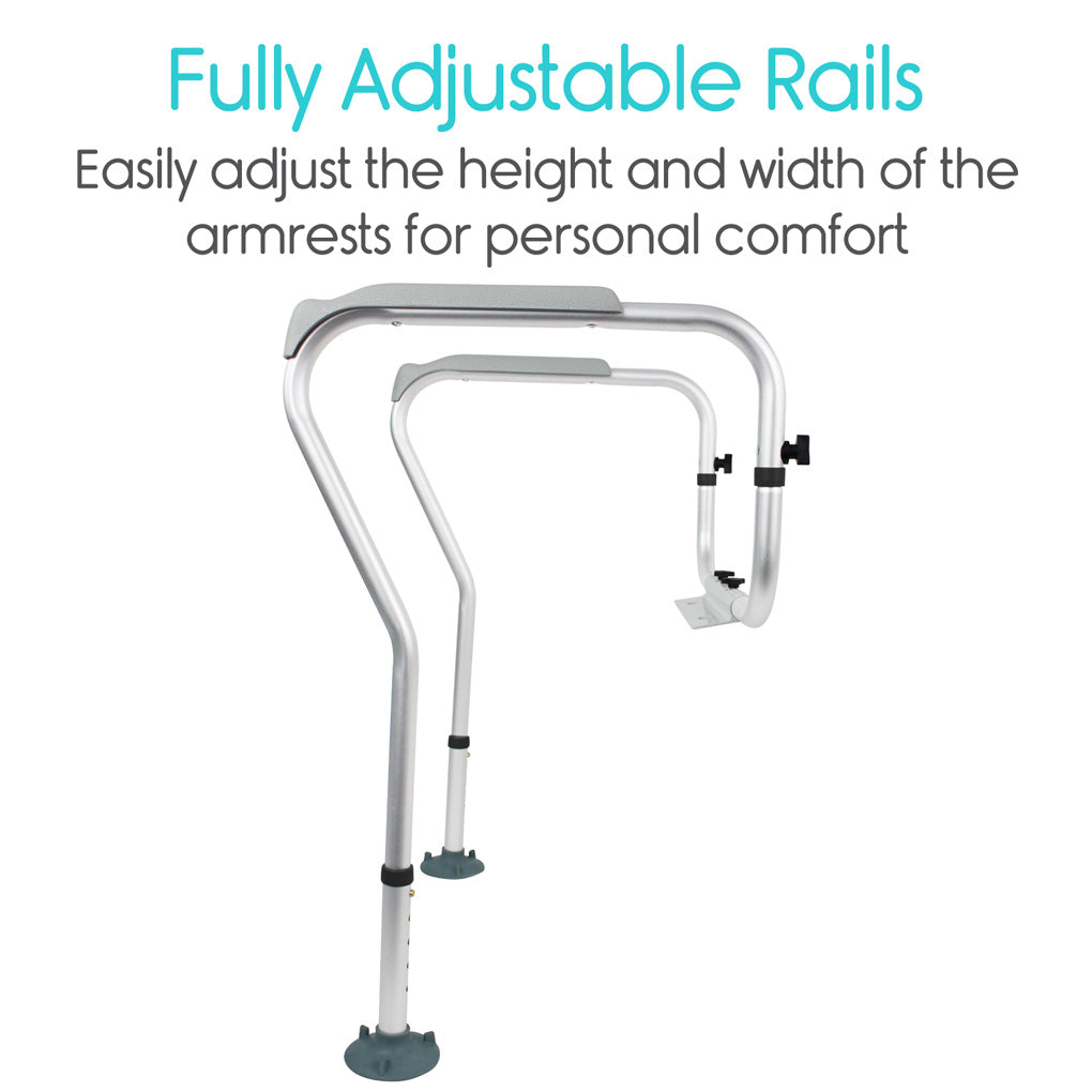 Vive Adjustable Toilet Safety Rail – 2 Pack side view