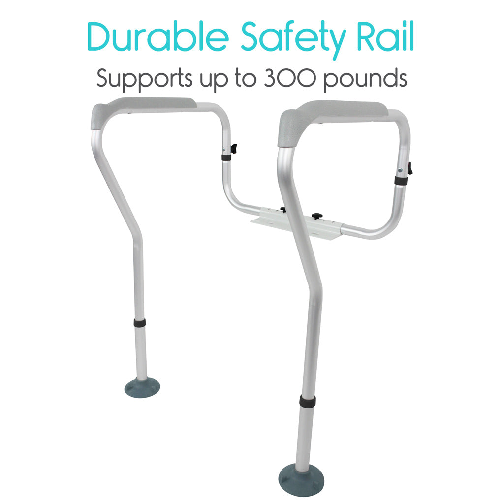 Vive Adjustable Toilet Safety Rail – 2 Pack holds up to 300 lbs