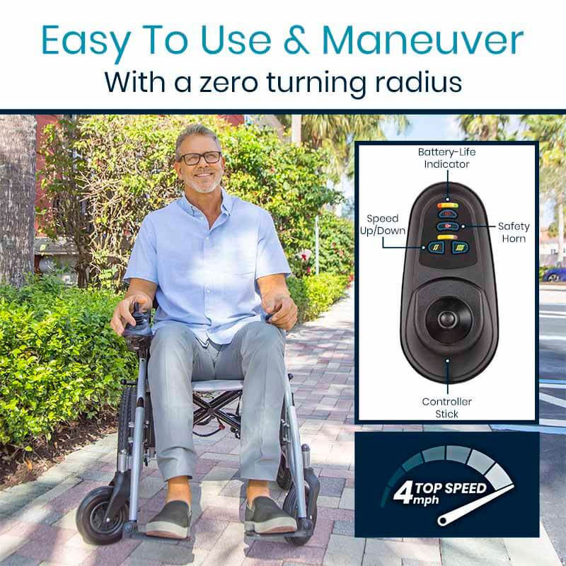 Vive Compact Electric Wheelchair MOB1029S easy to maneuver