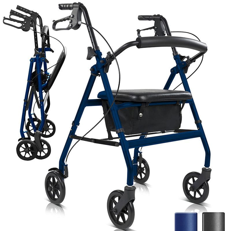 Vive Lightweight Aluminum Rollator in blue