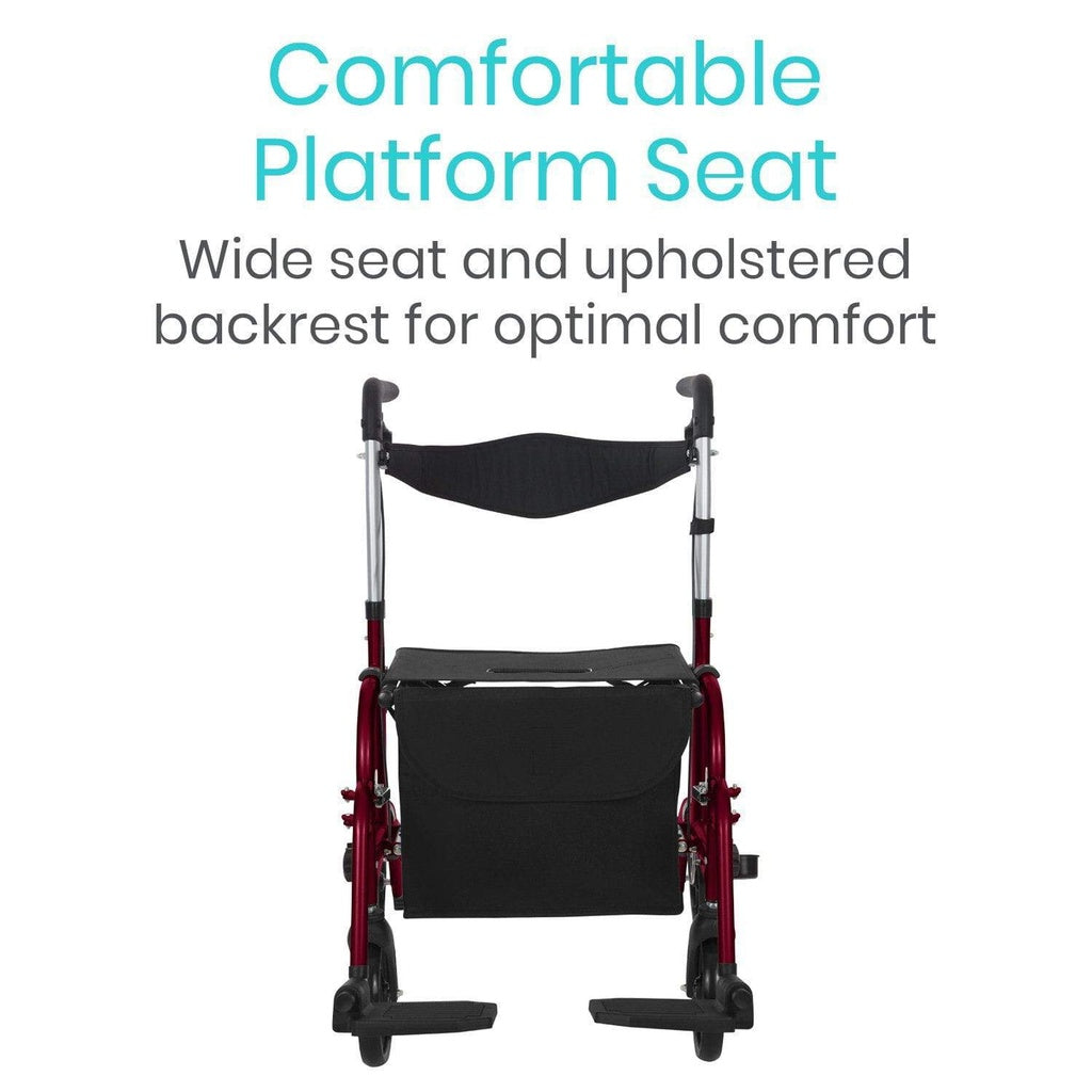Vive Wheelchair Rollator has comfortable seating