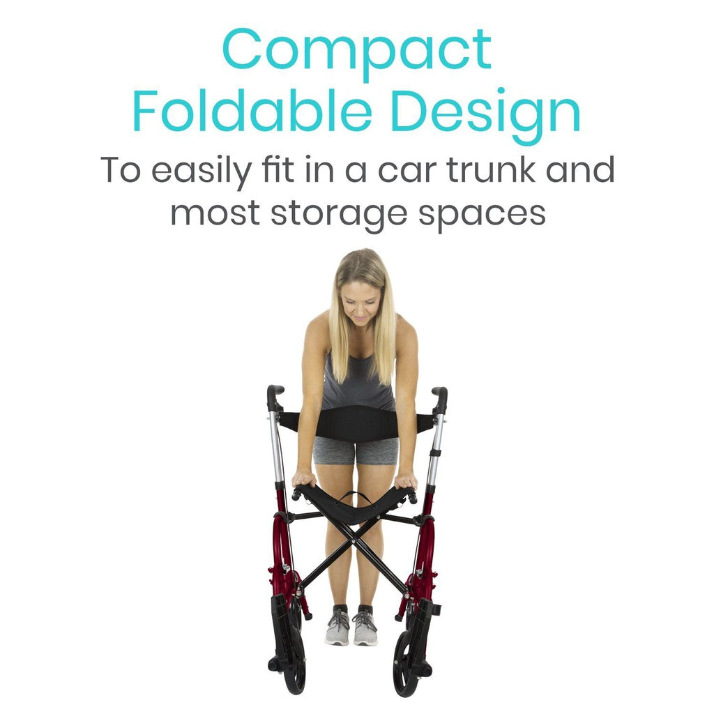 Vive Wheelchair Rollator easily folds up