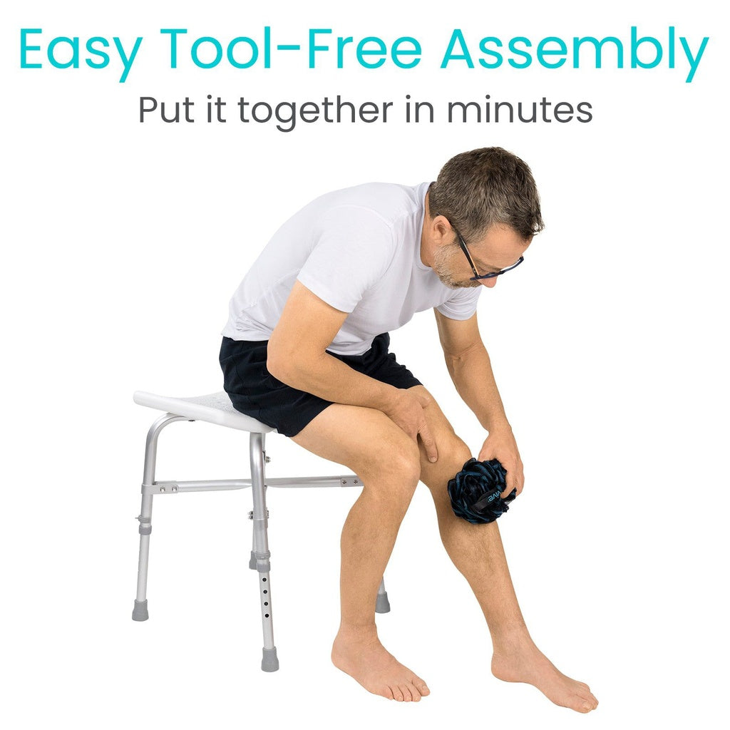 Vive Bariatric Shower Chair tool free assembly