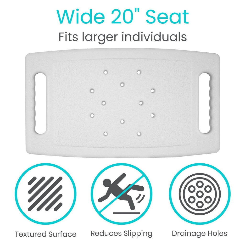 Vive Bariatric Shower Chair has a wide seat