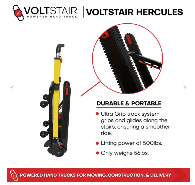 Voltstair Hercules Motorized Stair Climbing Hand Truck