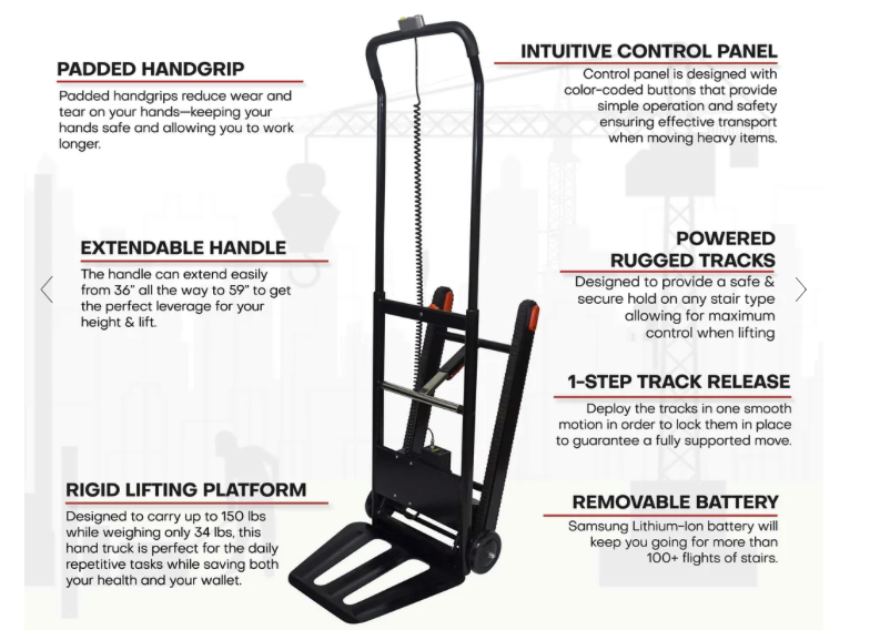 Voltstair GO Powered Motorized Stair Climbing Hand Truck