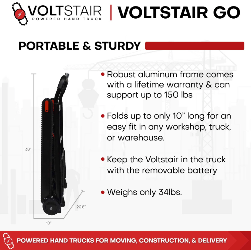Voltstair GO Powered Motorized Stair Climbing Hand Truck